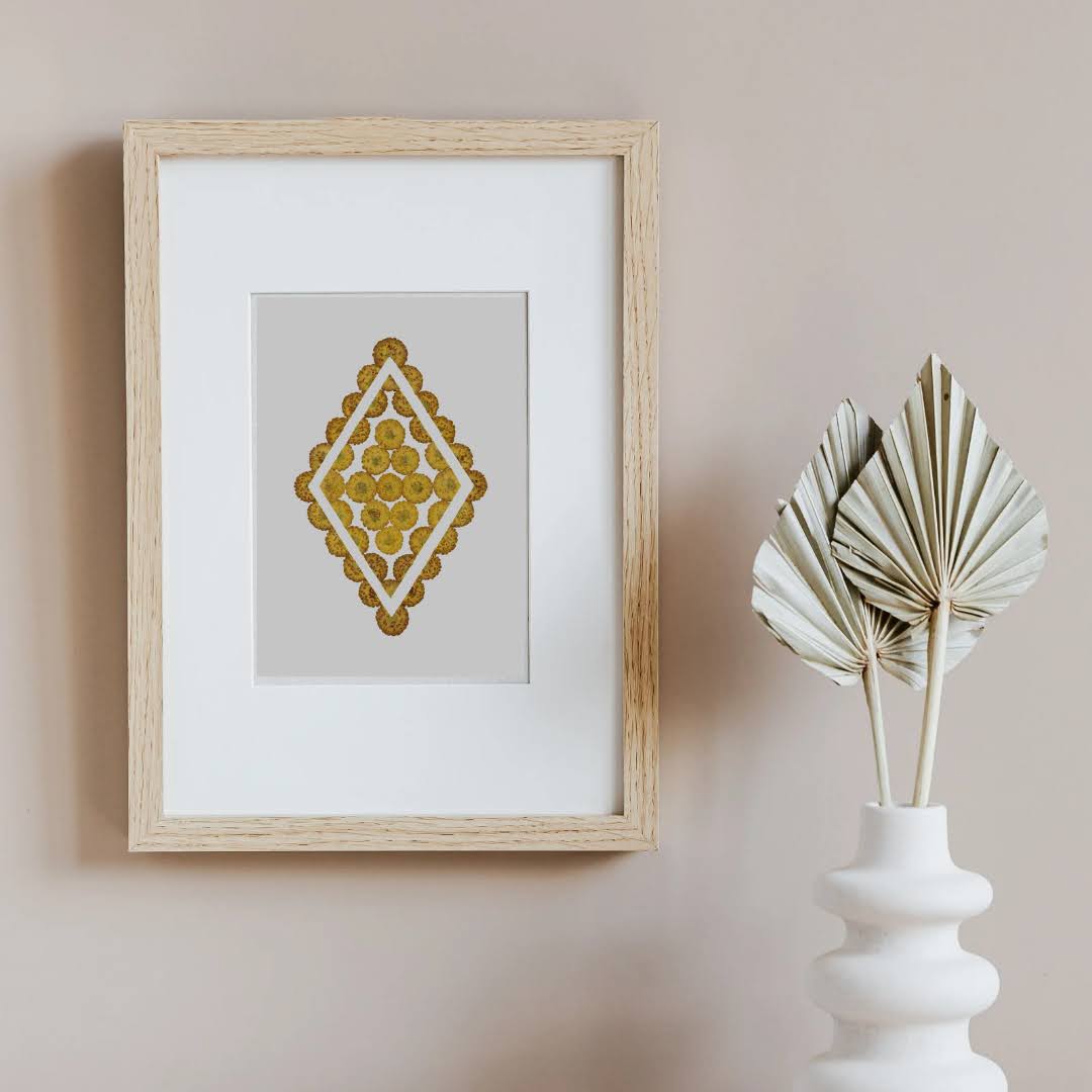 Pressed Flower Art Print - Chrysanthemum -