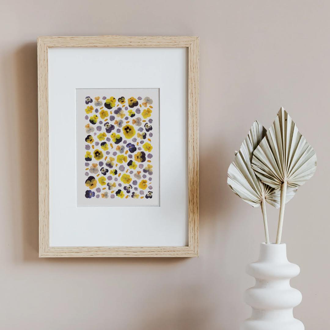 Pressed Flower Art Print - Winter color -
