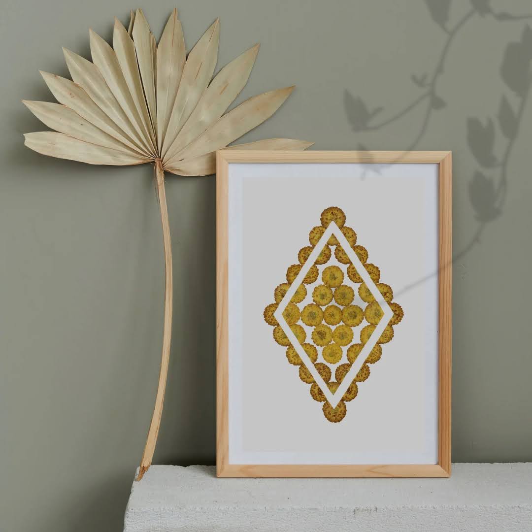 Pressed Flower Art Print - Chrysanthemum -