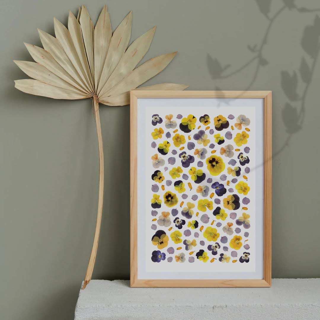 Pressed Flower Art Print - Winter color -