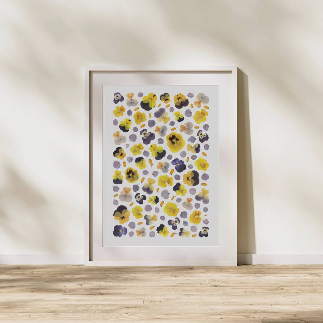 Pressed Flower Art Print - Winter color -