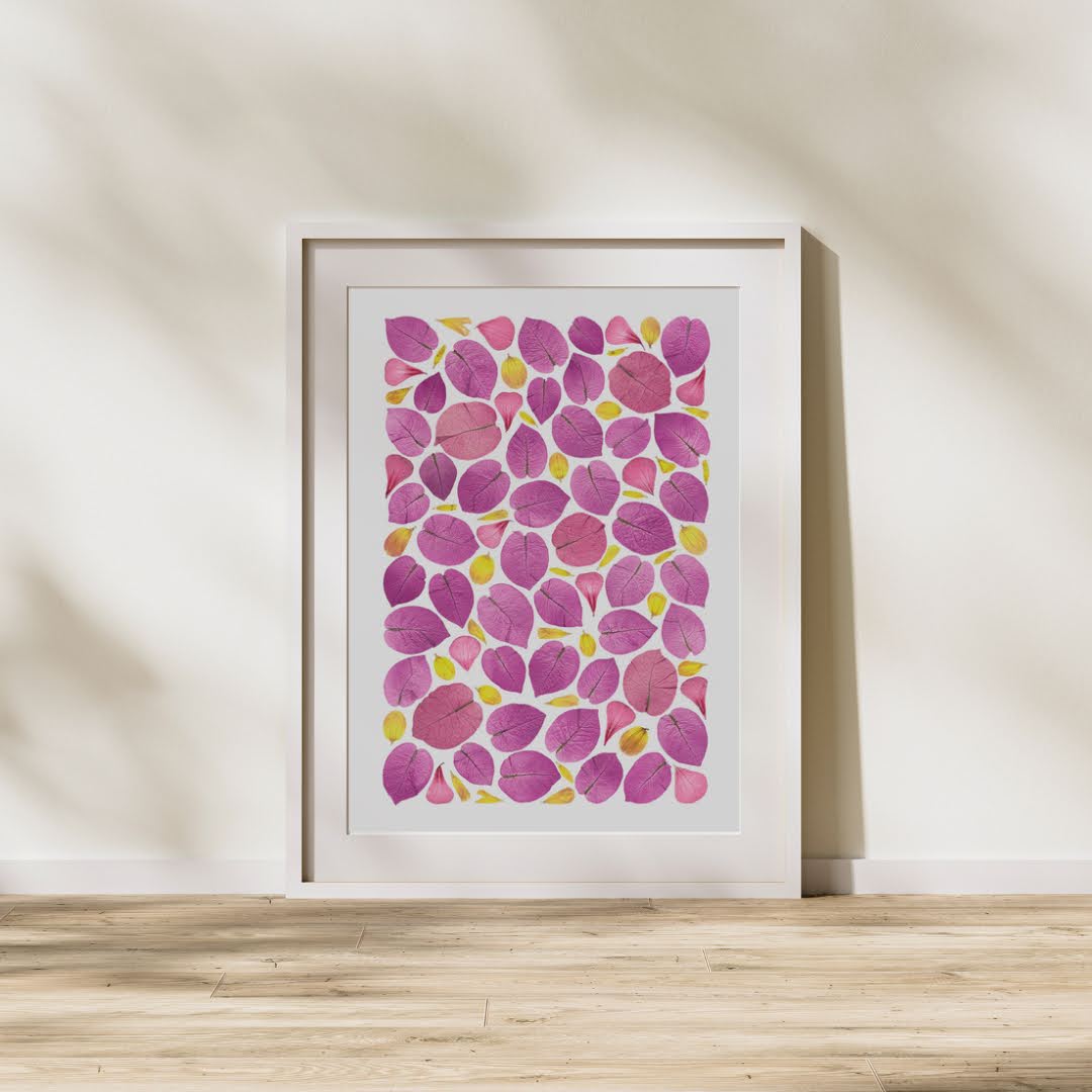 Pressed Flower Art Print - Pink Festival -