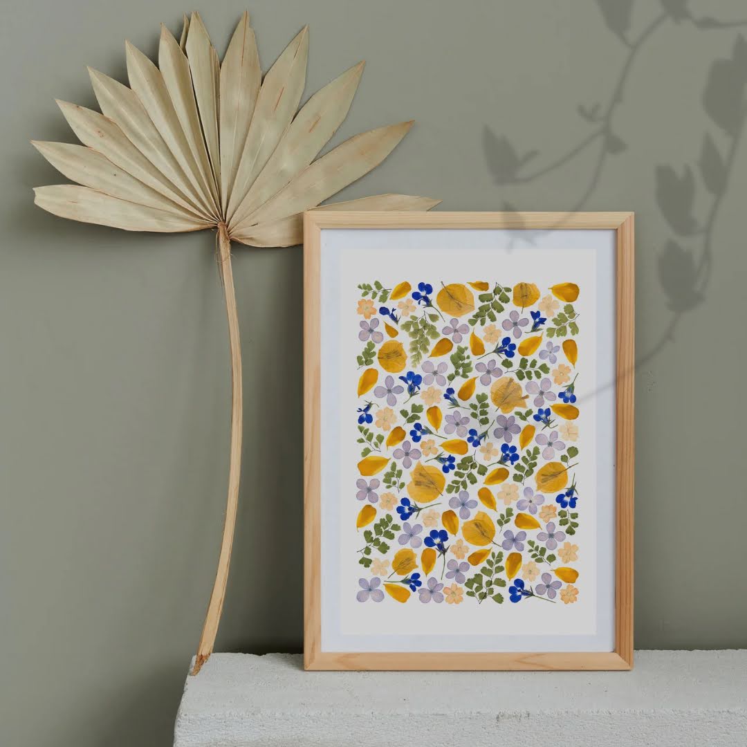 Pressed Flower Art Print - Gentle Breeze -