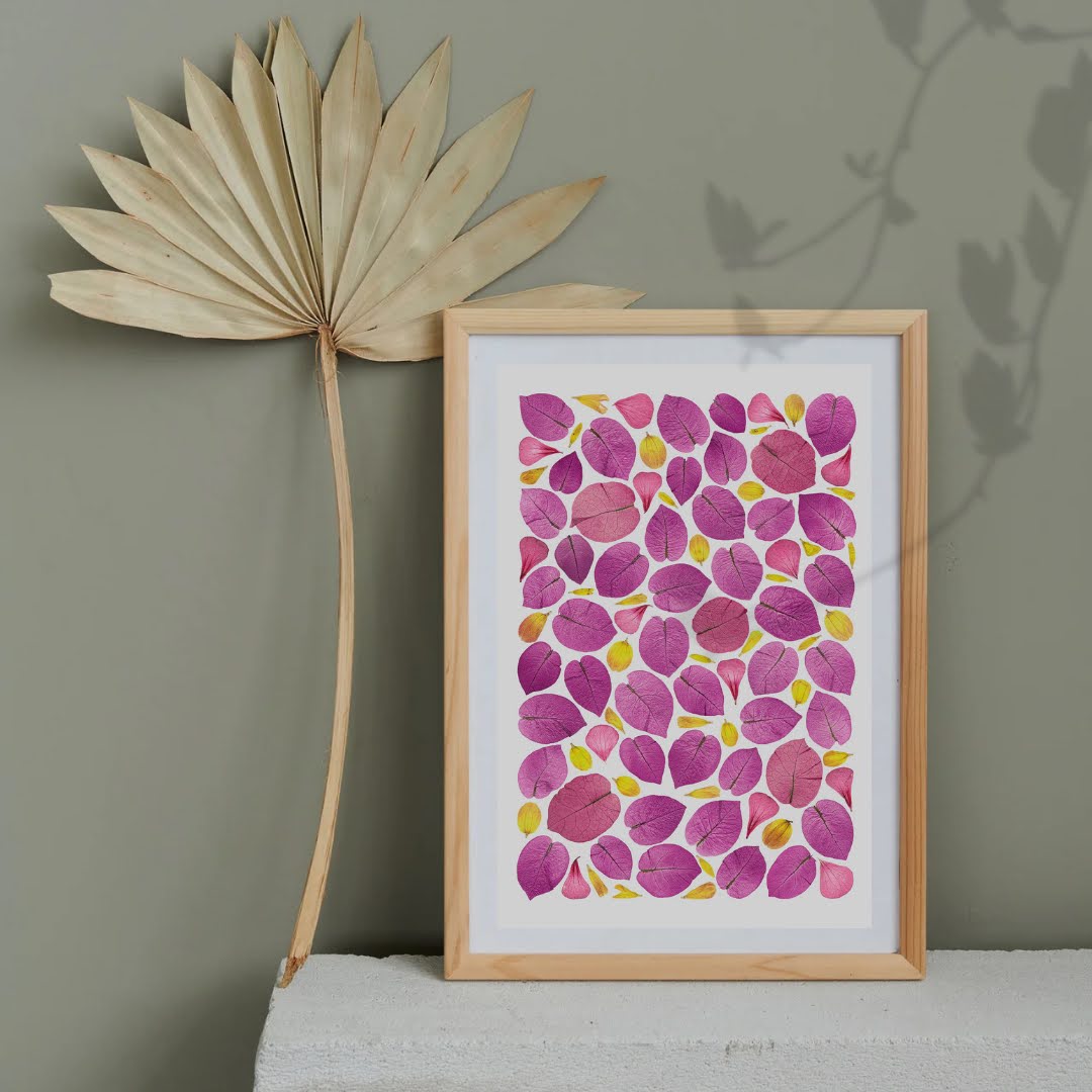 Pressed Flower Art Print - Pink Festival -