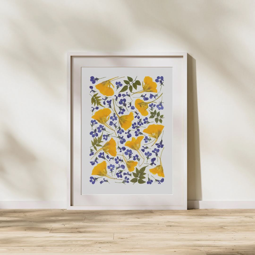 Pressed Flower Art Print - Yummy Salad -