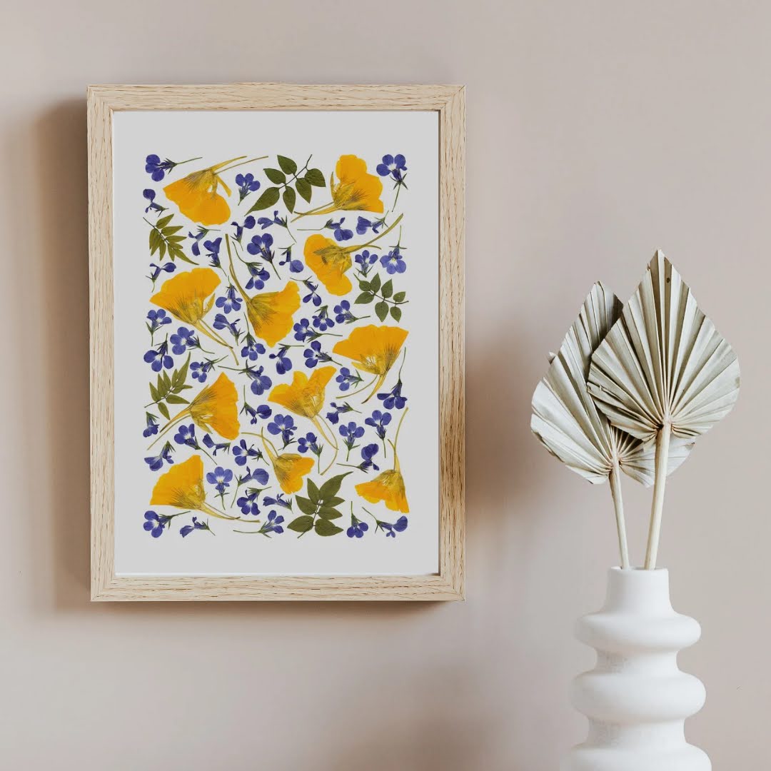 Pressed Flower Art Print - Yummy Salad -