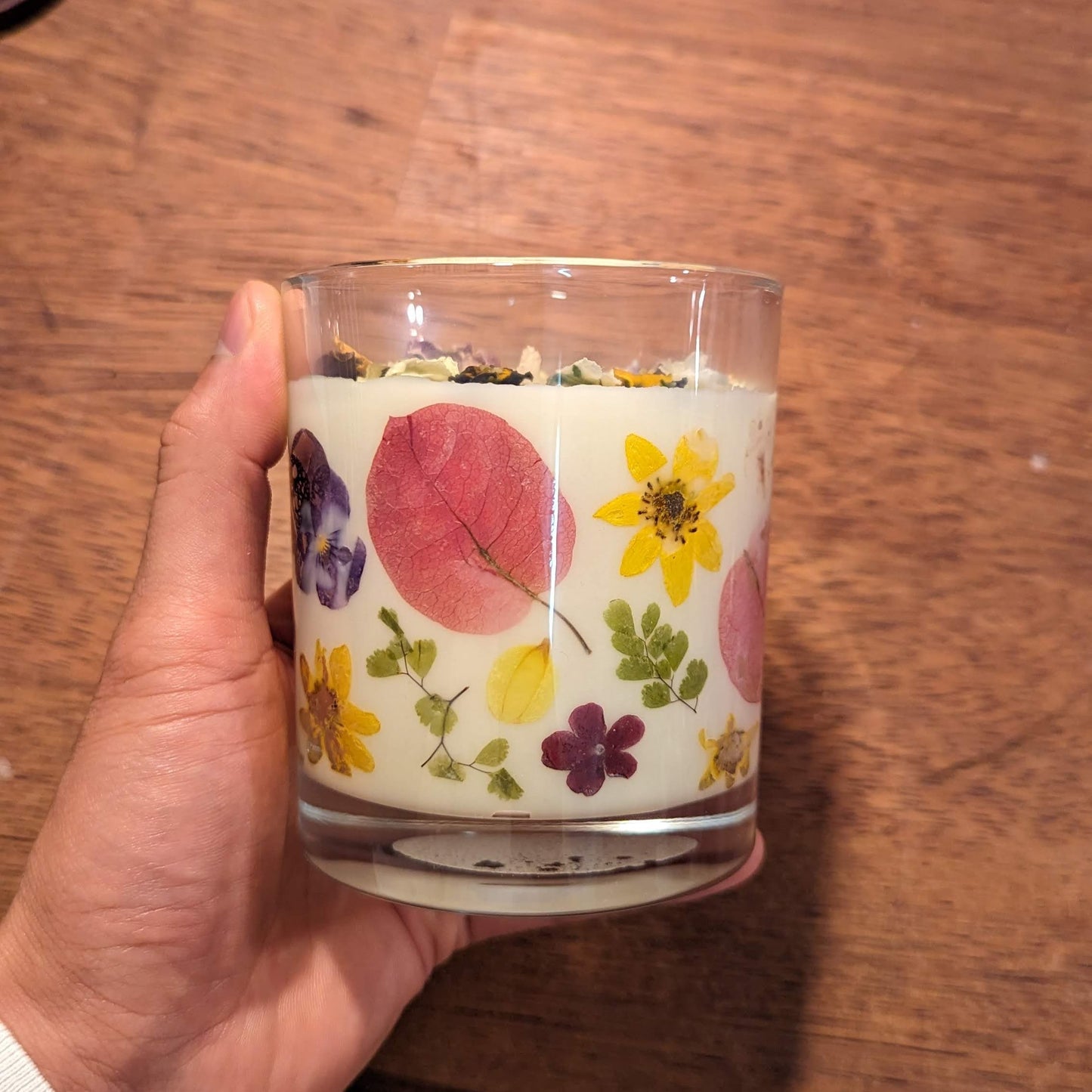 Preserved flower 100% natural soy wax candle - Lavender -