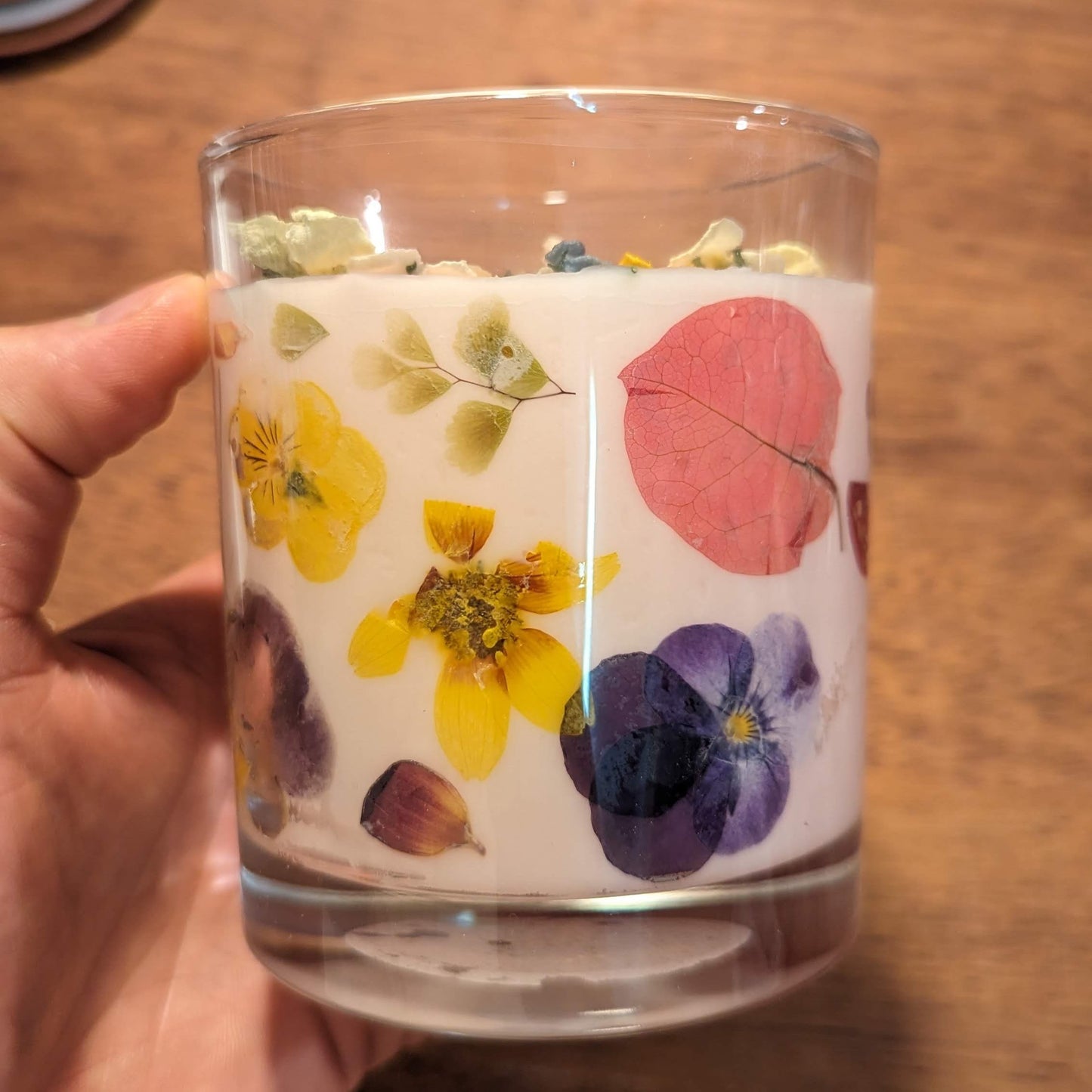 Preserved flower 100% natural soy wax candle - Lavender -