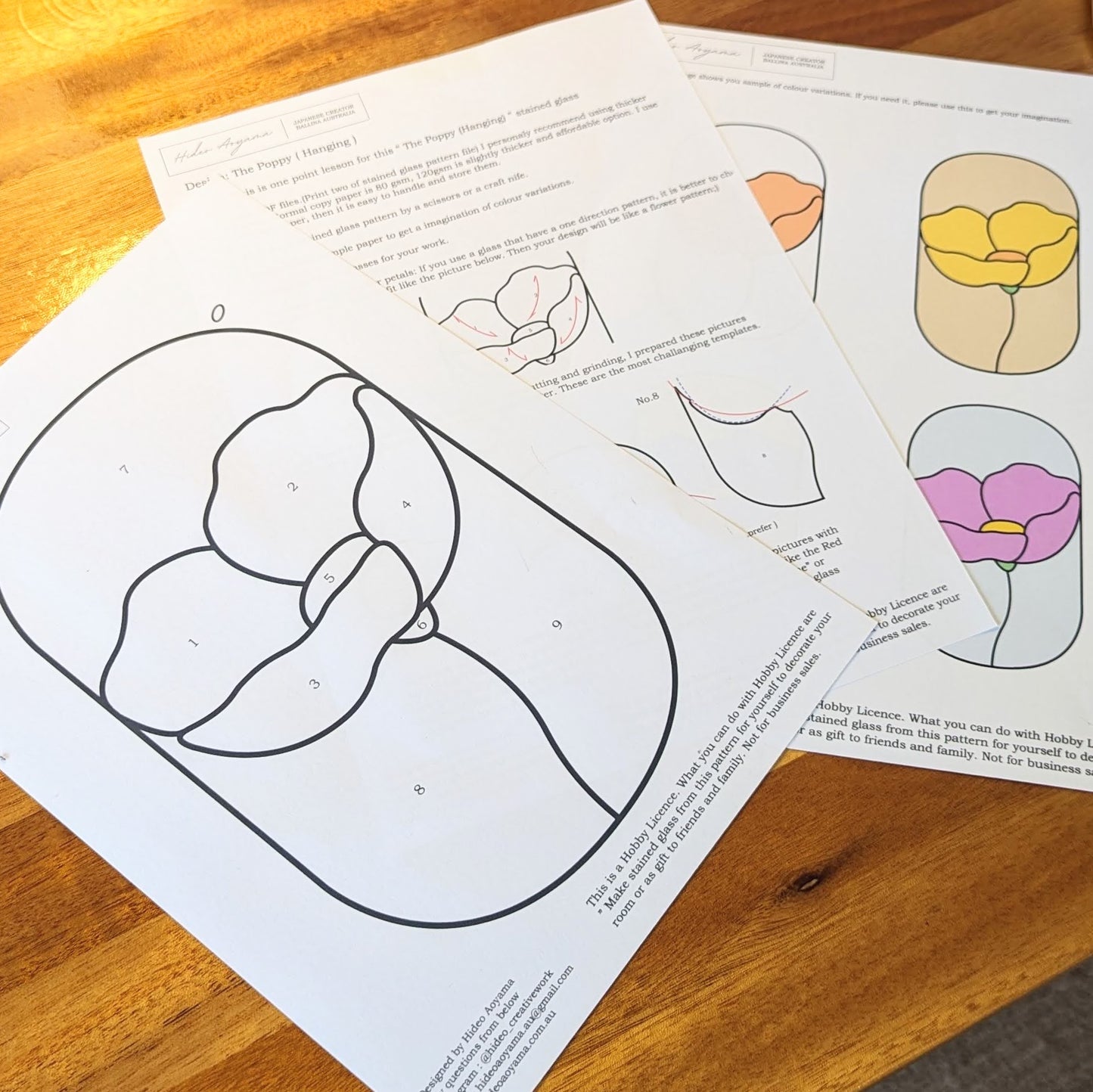 "The Poppy" ( Hanging ) Stained Glass Pattern