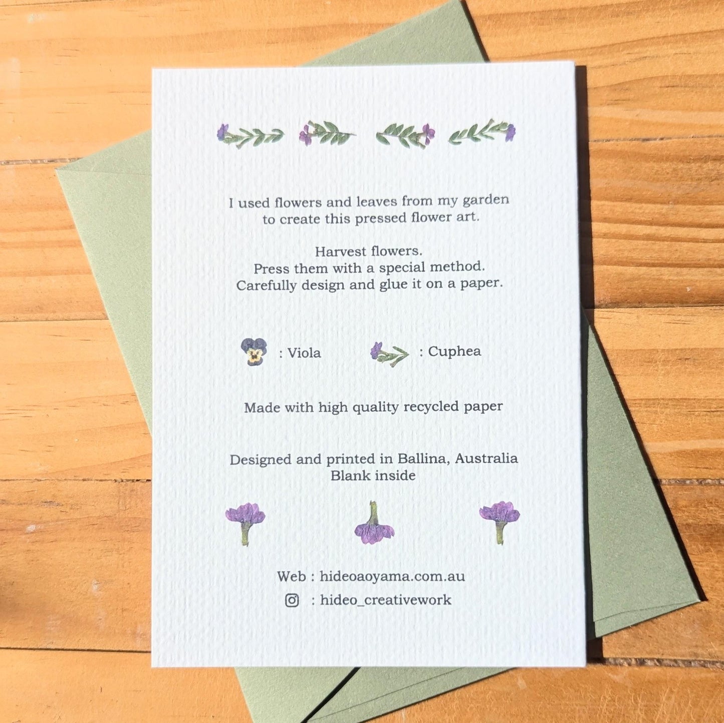 VIOLA + CUPHEA CARD