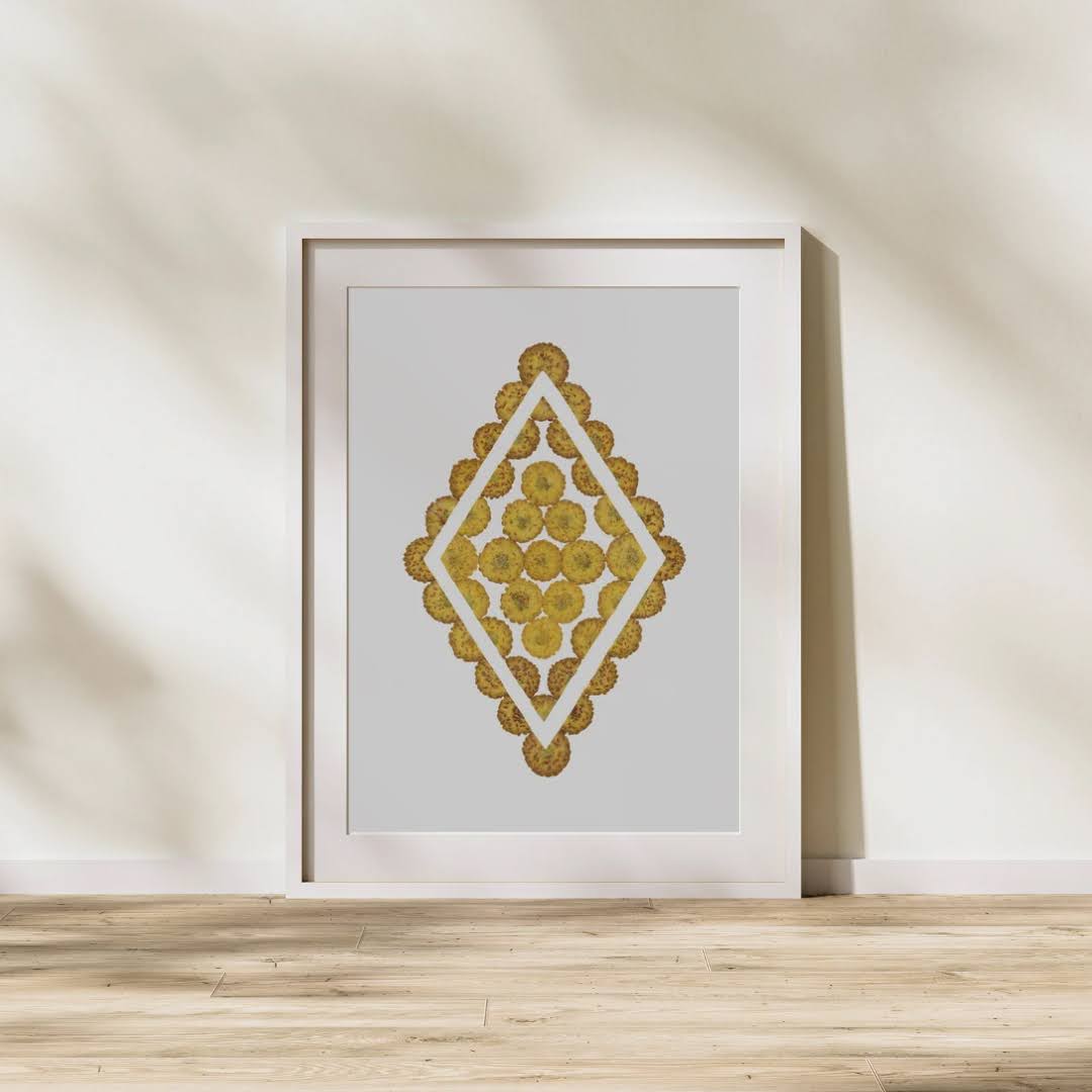 Pressed Flower Art Print  - Chrysanthemum -