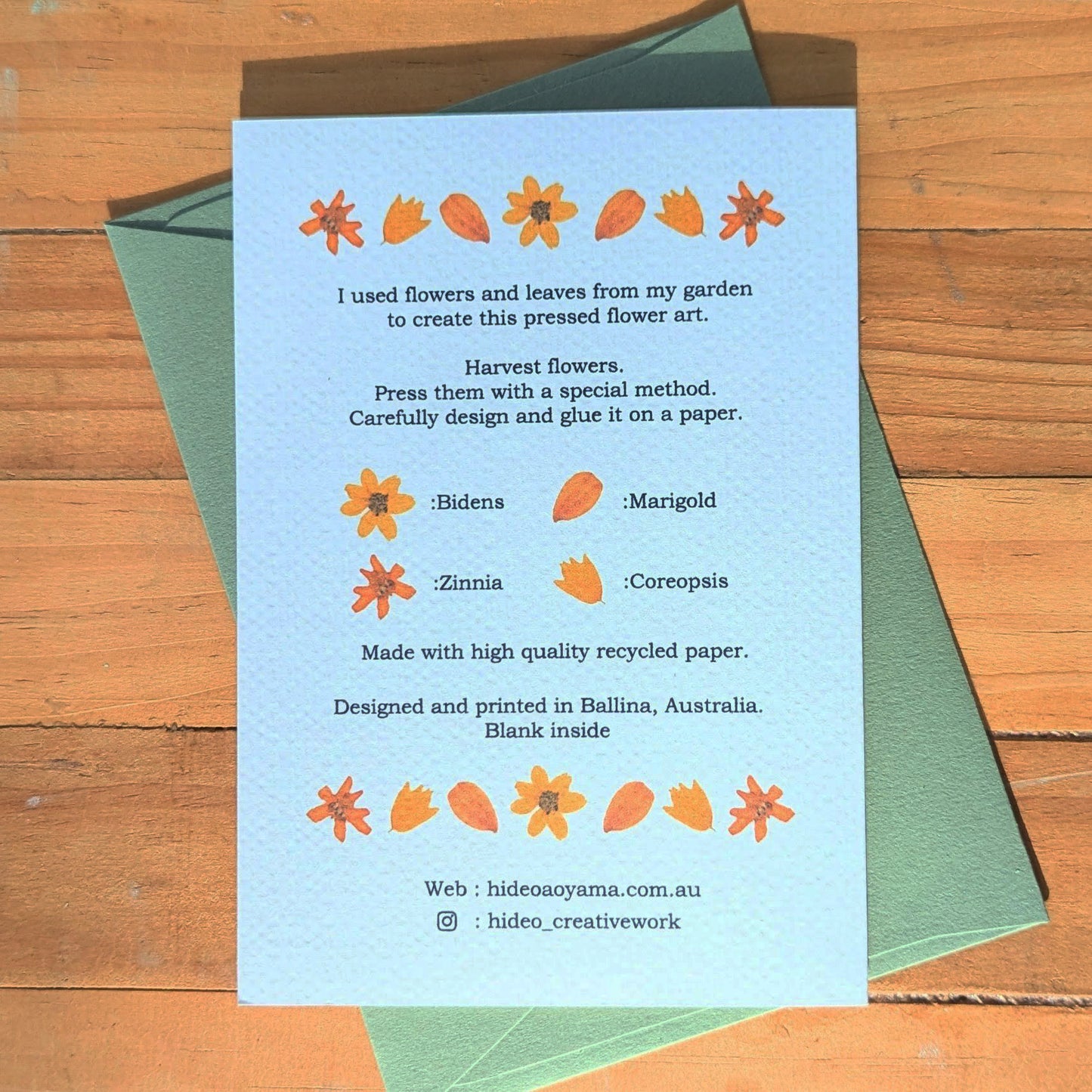 PRETTY ORANGE PETALS CARD