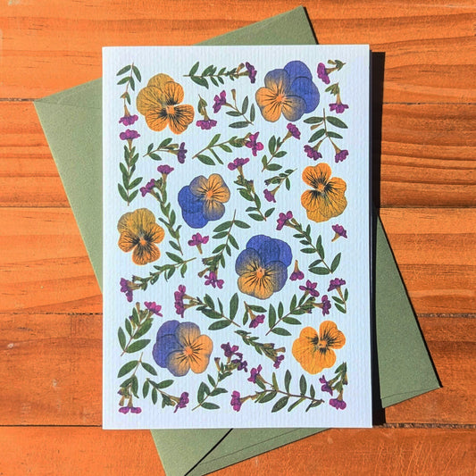 YELLOW VIOLA + CUPHEA CARD