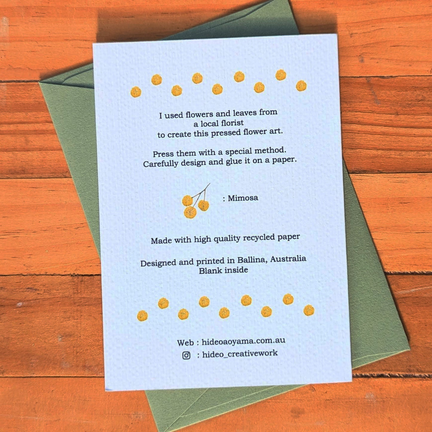 WATTLE CARD ( AUSTRALIAN NATIVE )