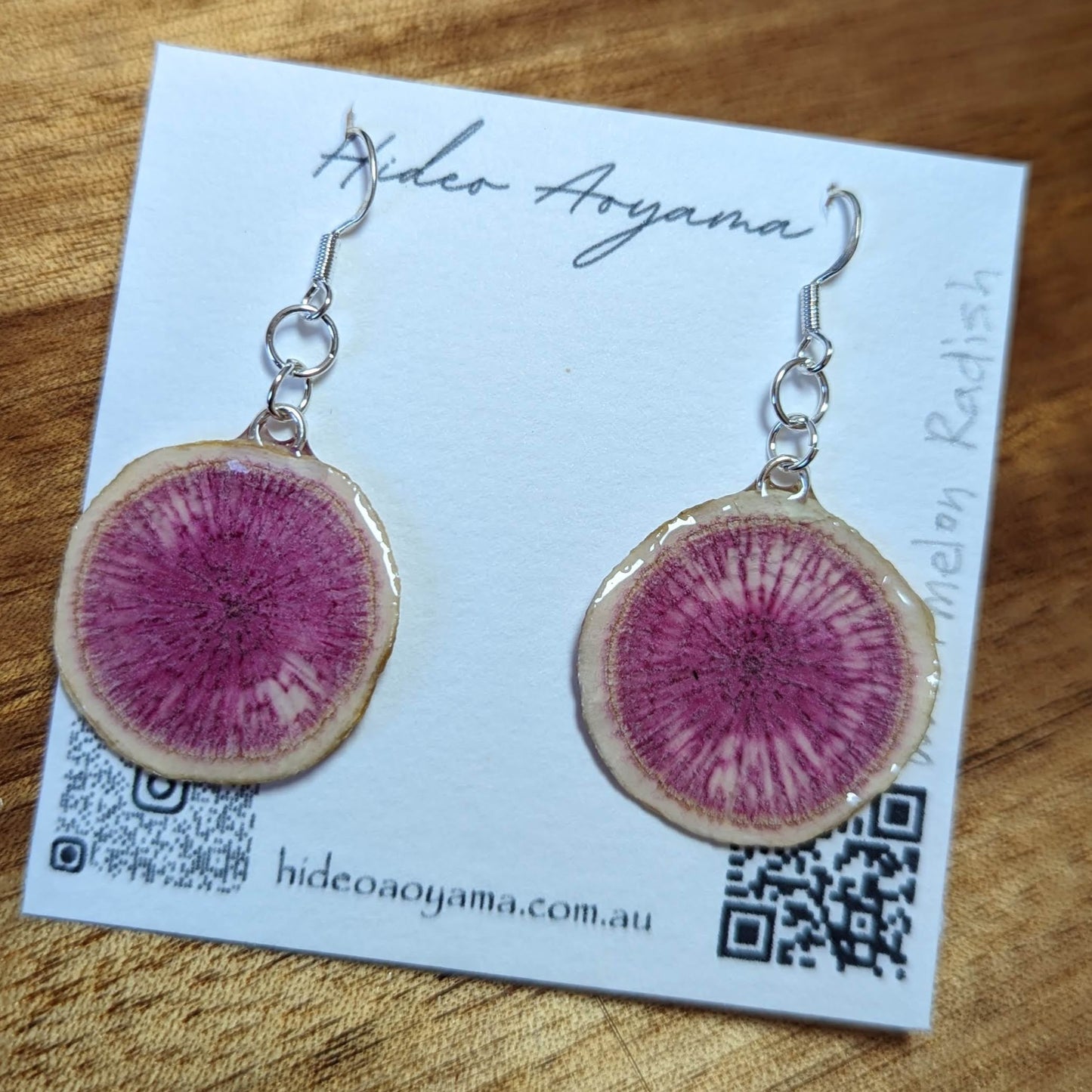 ( Real Vegetable jewelry ) Watermelon radish earrings