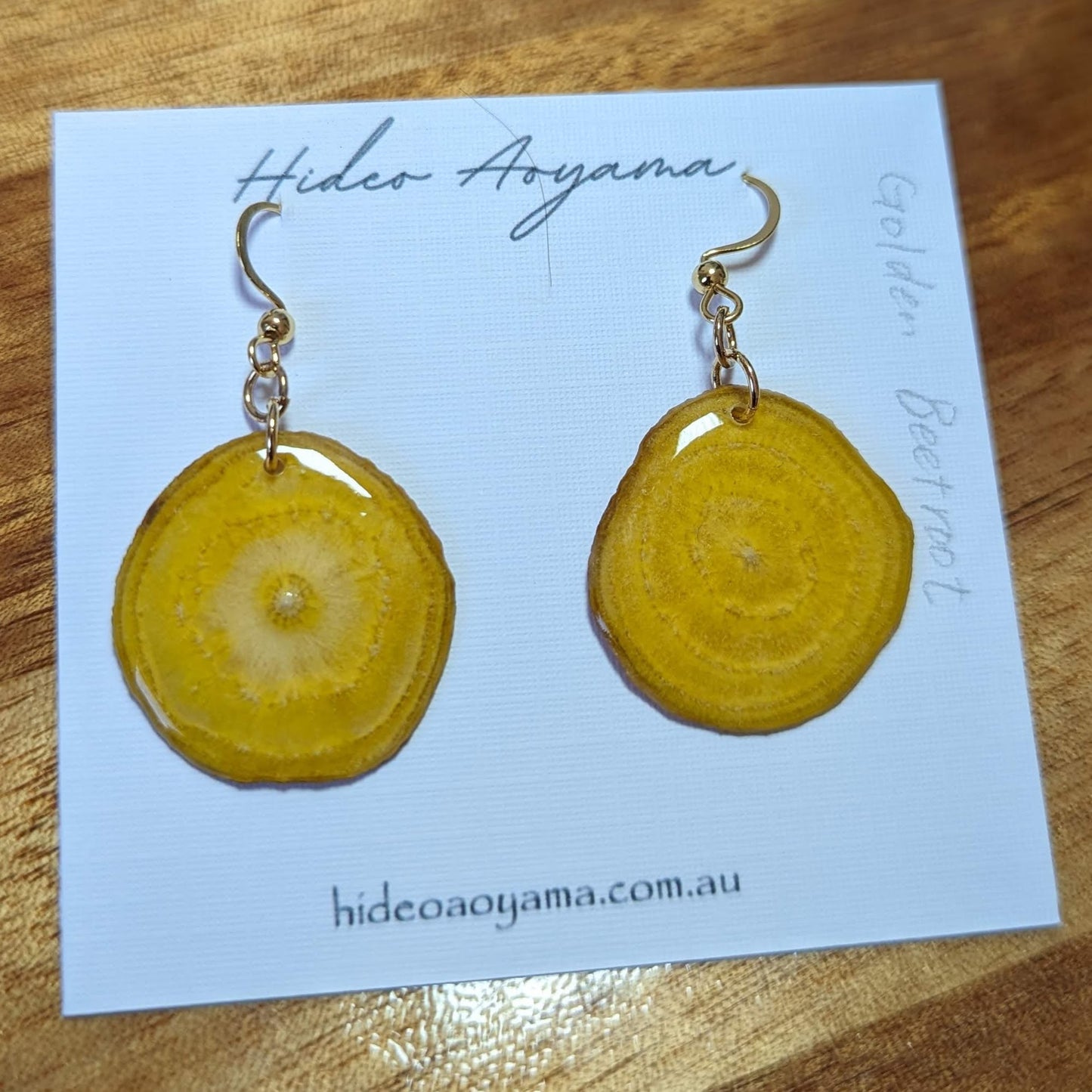 ( Real Vegetable jewelry ) Golden beetroot earrings