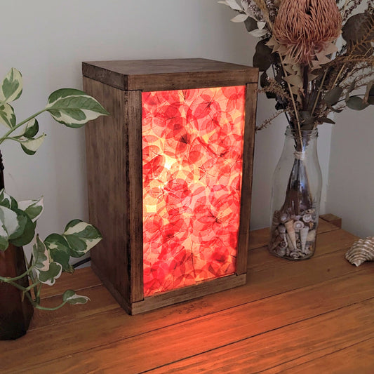 Red Bougainvellea Leaves Japanese Style Organic Light Lampshade